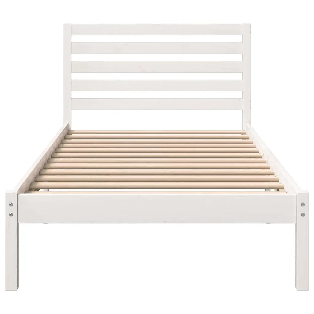 Struttura del letto Bianco 90 x 200 cm Pino massello 872264