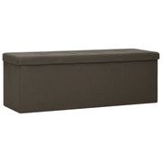 Panca contenitore pieghevole 110 x 38 x 38 cm marrone scuro lino sintetico 02_0010897