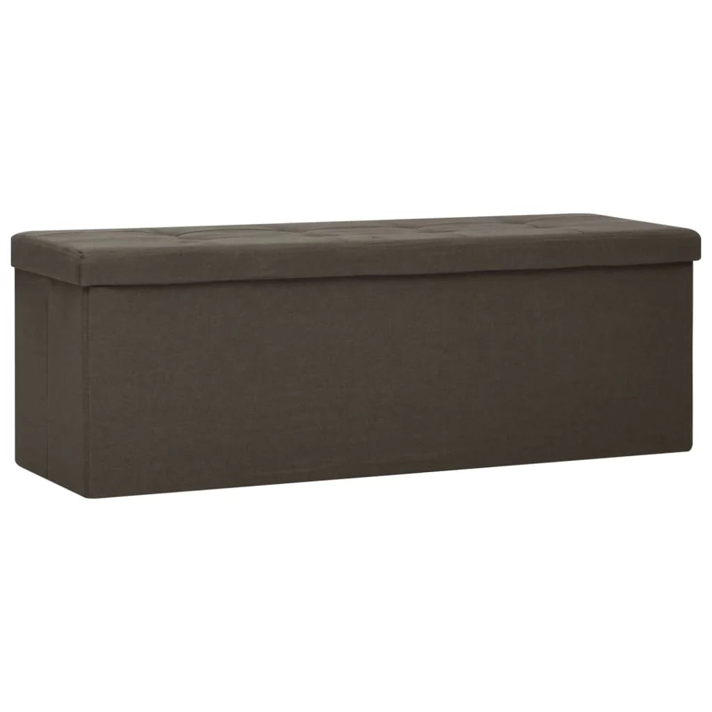 Panca contenitore pieghevole 110 x 38 x 38 cm marrone scuro lino sintetico 02_0010897