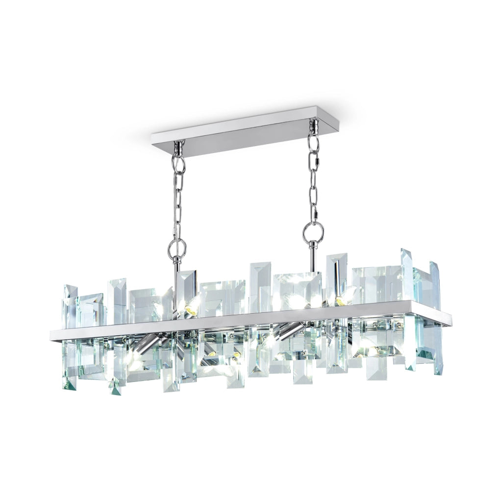 Maytoni Lampadario contemporaneo Cerezo 8 luci E14 cromo metallo vetro