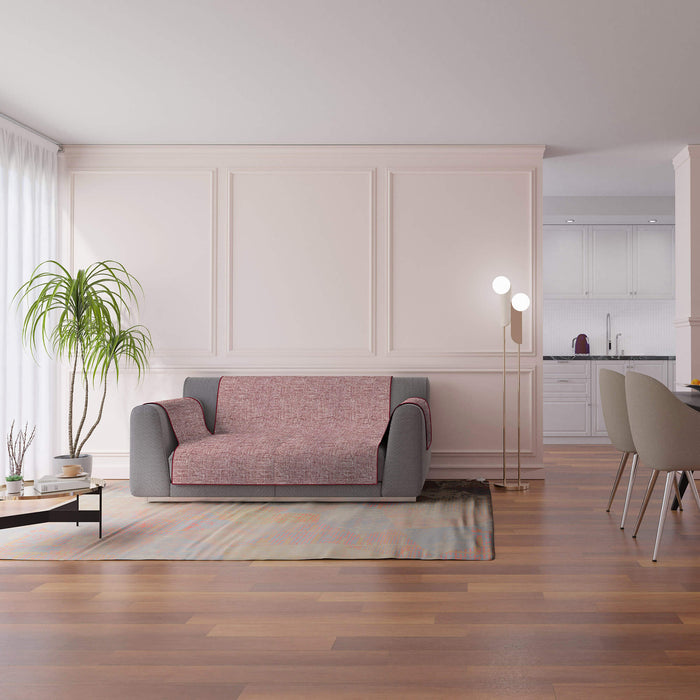Copridivano con Copri Braccioli Seduta 60 cm in Poliestere Bordeaux