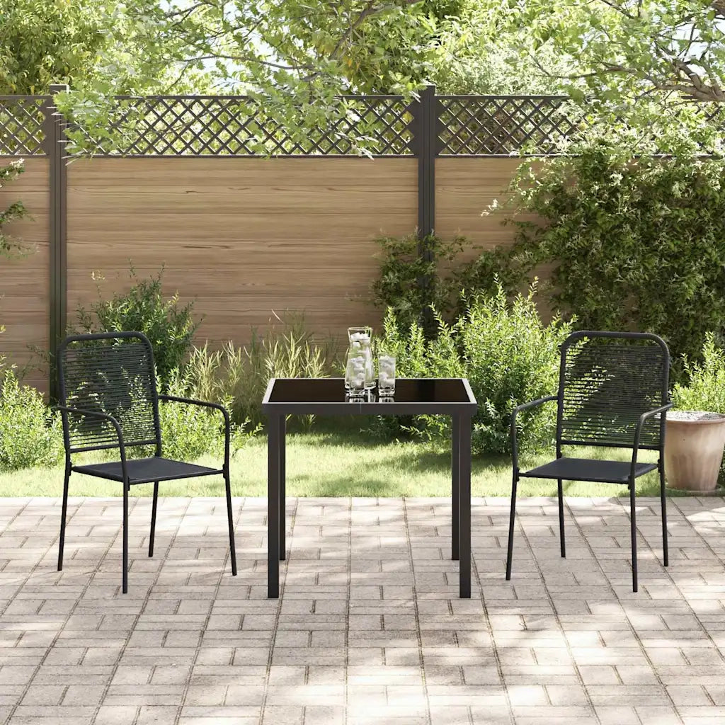 Set da Pranzo per Giardino 3 pcs Nero 3379156