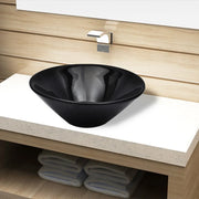 Lavandino da bagno in ceramica nera rotondo 141927