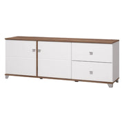 Isera, Mobile Porta tv 2 Cassetti, 162x40x59.5h cm Bianco