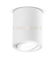 GFA351- - FARETTO H. 9,6CM TONDO BIANCO ORIENTABILE IN ALLUMINIO 1 LUCE ATTACCO GU10
