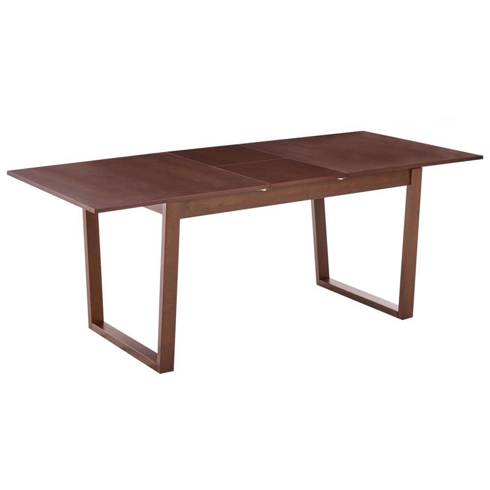 Tavolo da pranzo allungabile impiallacciato in legno di frassino scuro MDF 160/200 x 95 cm Piano Design moderno Base a canale