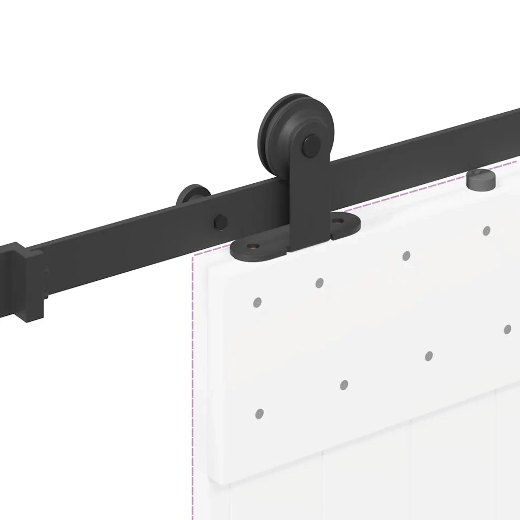 Kit di Binari per Porte Scorrevoli 213,5 cm Acciaio Nero CFW1047309