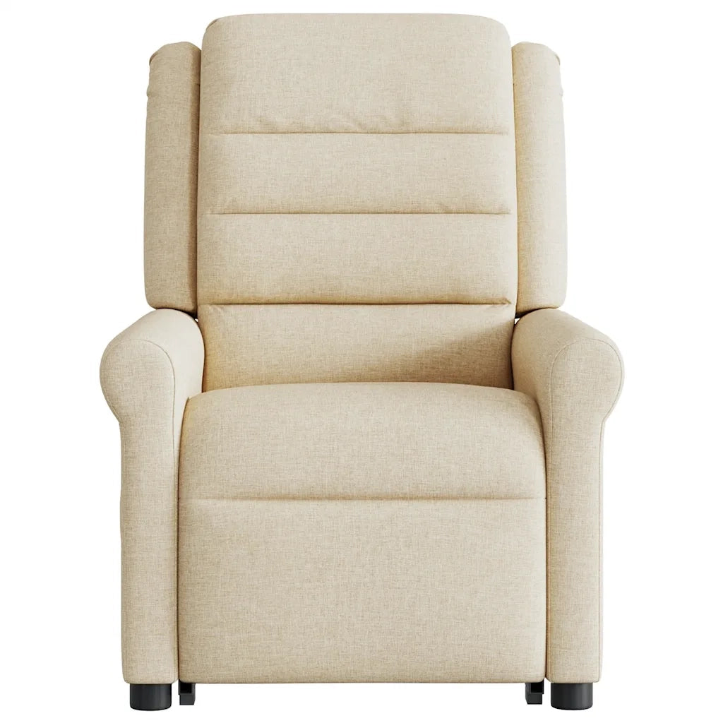 Poltrona Alzapersona Massaggiante Elettrica Crema in Tessuto 3303352