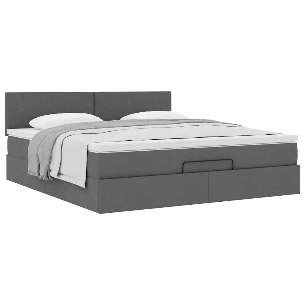 Struttura Letto Pouf con Materasso 160x200 cm in Tessuto