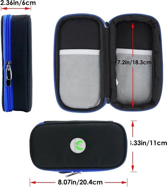 Tas per diabetici con insulina, con 2 sacchetti gel caldo/freddo, nero