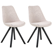 Set di 2 sedie da pranzo beige girevoli senza braccioli design scandinavo