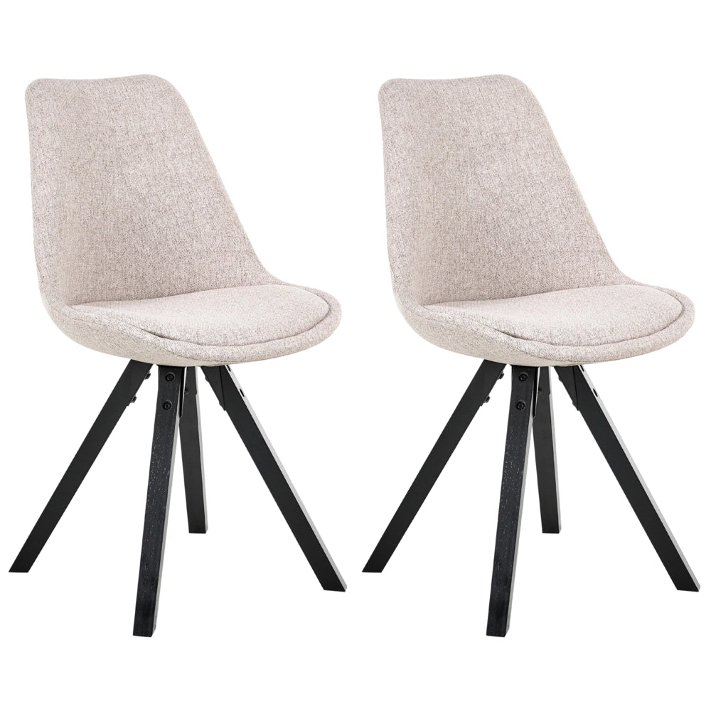 Set di 2 sedie da pranzo beige girevoli senza braccioli design scandinavo