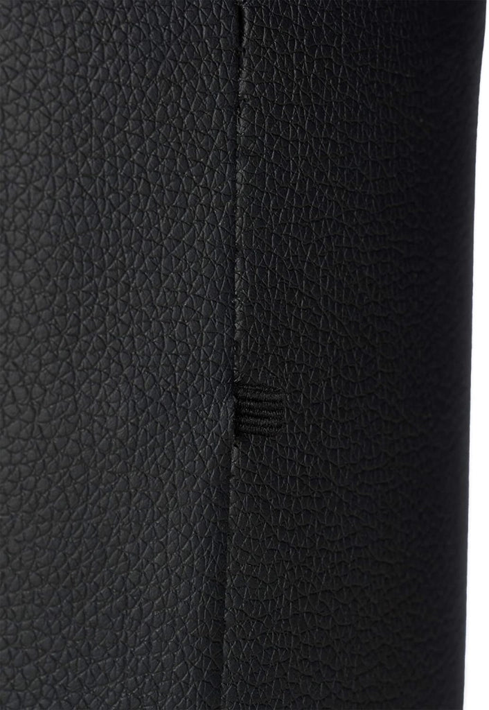 Sgabello rotondo con 4 gambe legno e materiale sintetico nero 13_0002818_2