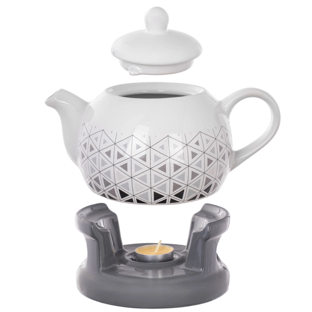 Teiera KADAX con scaldavivande, 1 litro, in ceramica, ideale come regalo.