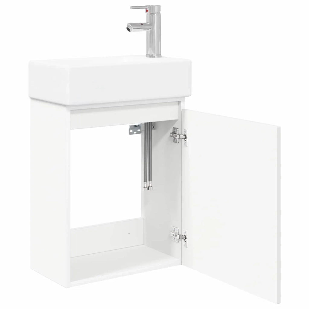 Mobile bagno con rubinetto Bianco 45,5 x 25,5 x 84 cm