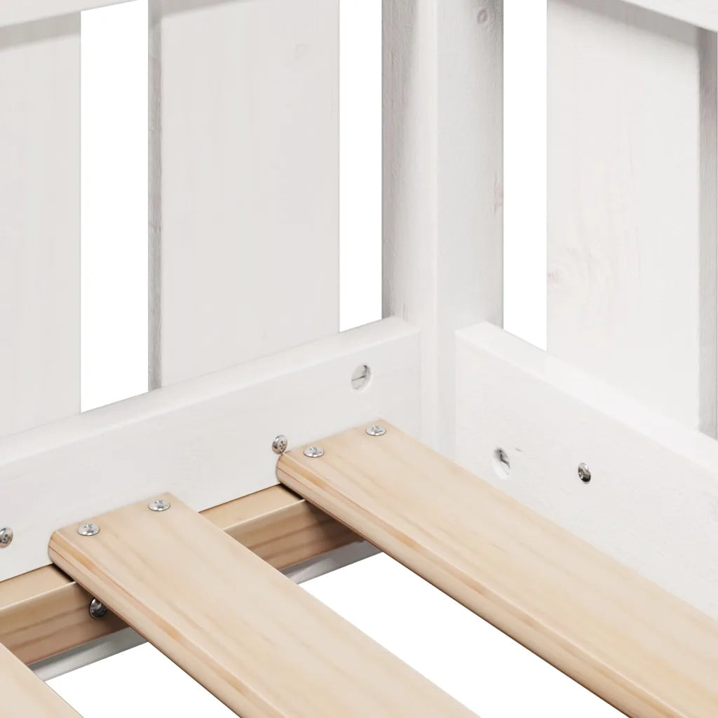 Giroletto Casetta Bambini Bianco 90x190 cm Legno Massello Pino 850693