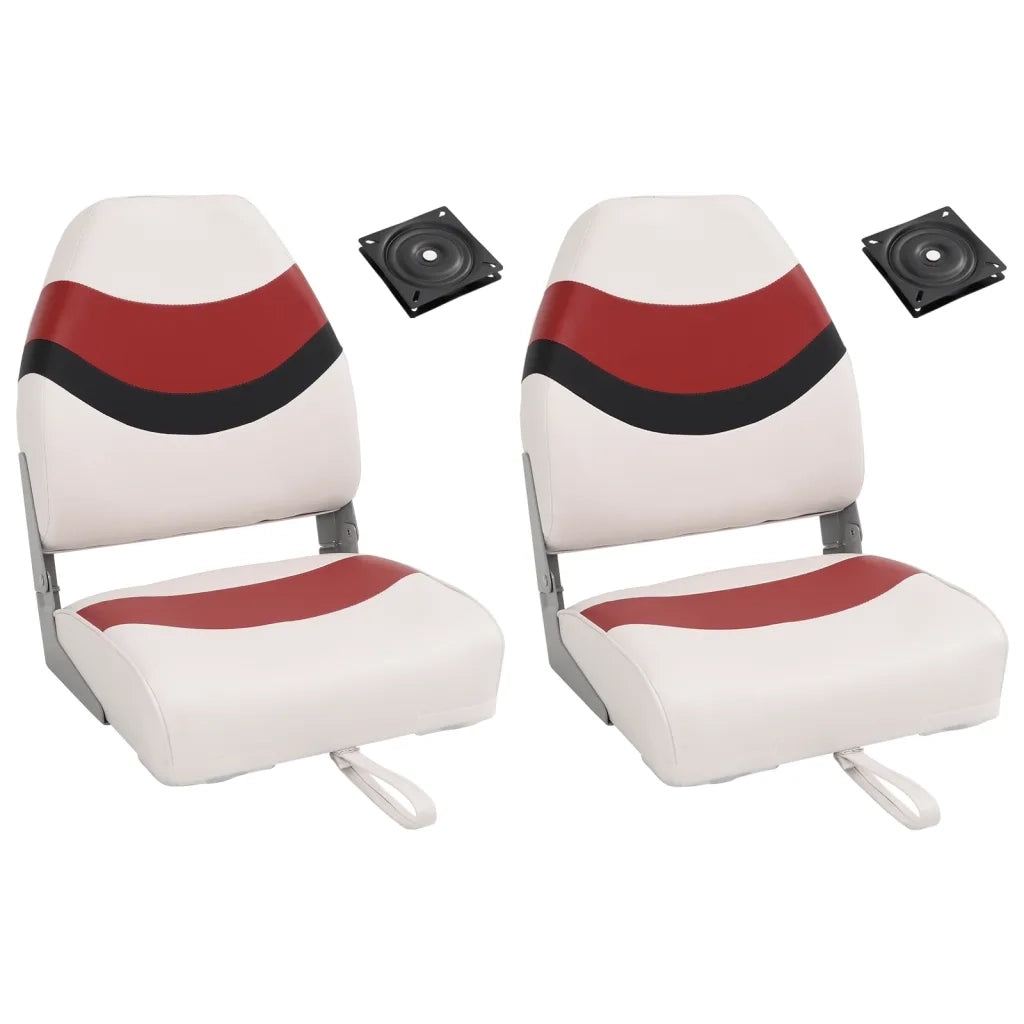 Set Sedile da Barca Pieghevole 4 pz con Schienale Alto