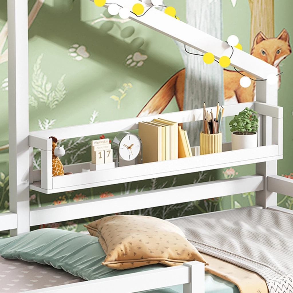 Letto singolo 90x200 bianco con scaffale - Xylo