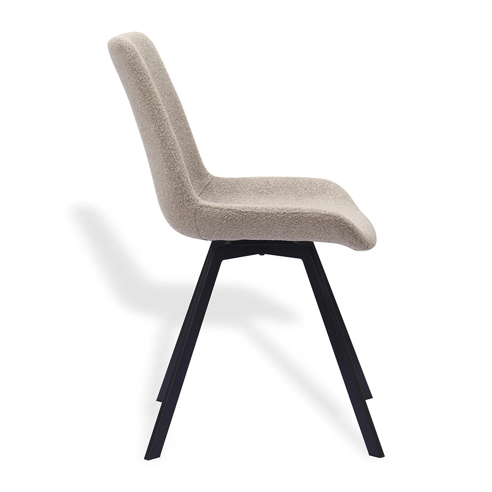 Sedia da pranzo moderna girevole - Xylo - Set di 2 in tessuto e metallo
