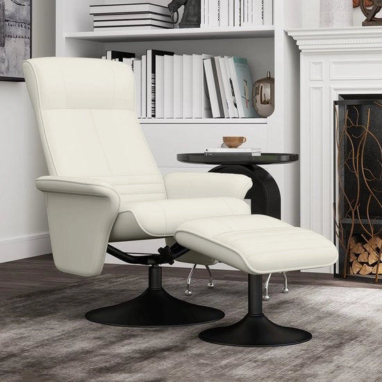 Fauteuil Reclinabile - Microfibra - Pelle Crèmewit - 150 kg Capacità di Sostegno