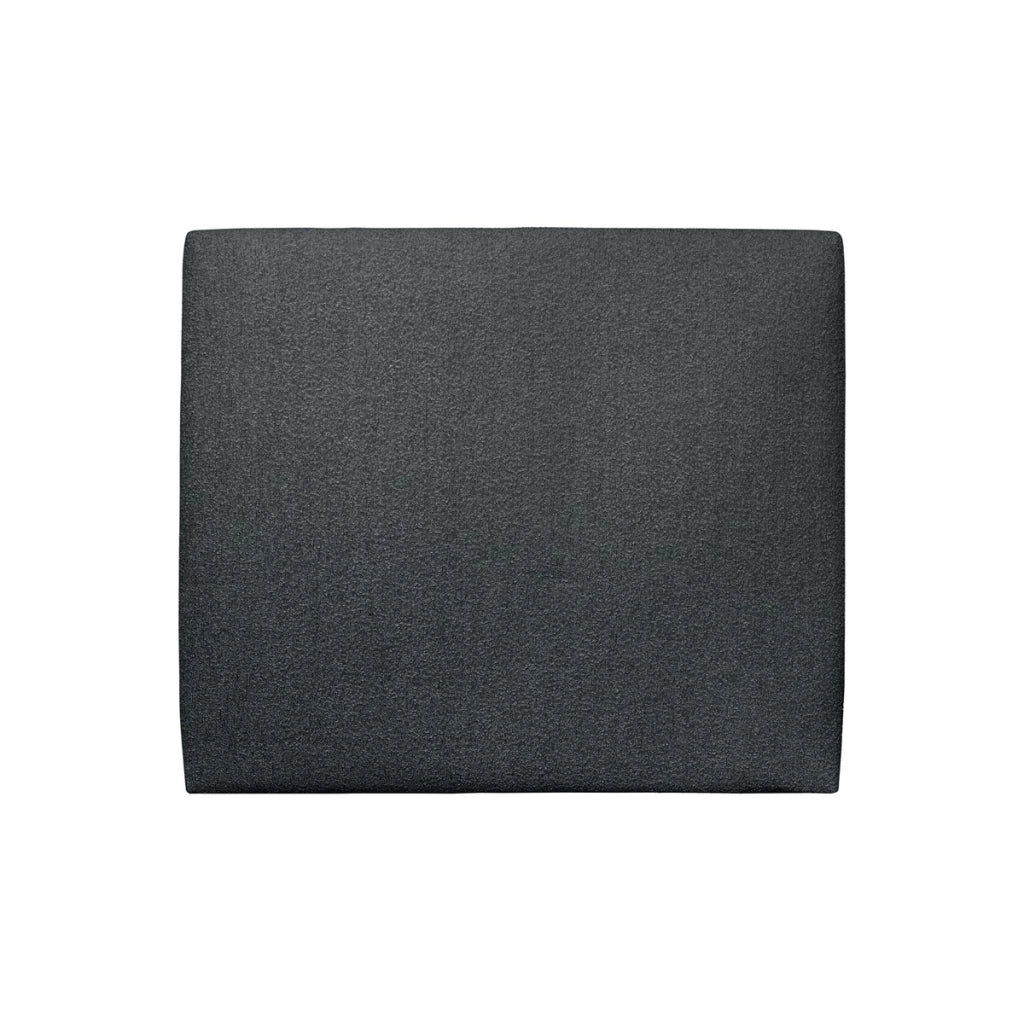 Testiera in tessuto bouclé nero liscio L135 cm