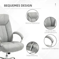 Sedia da Ufficio Ergonomica con Schienale Alto, Rivestimento Traspirante, Altezza Regolabile, Grigio