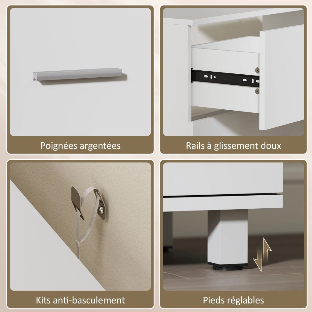 Mobiletto Sottolavabo con 2 Cassetti ¨C Minimal ¨C Bianco 80x30x60