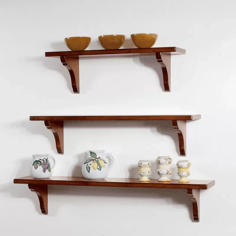  mensola country in legno massello tinta noce 120cm