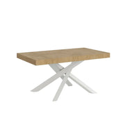 Tavolo allungabile 180/440x90 cm Volantis Premium colore quercia natura gambe bianche