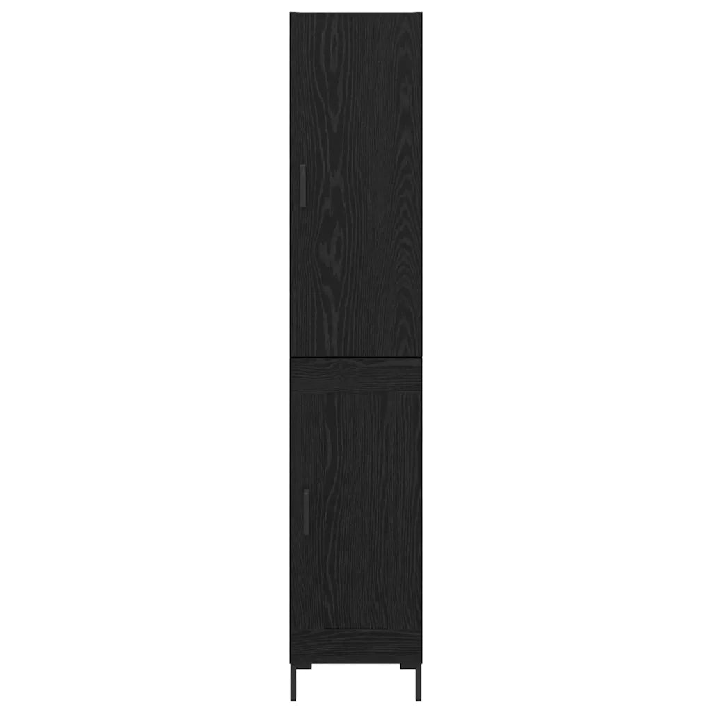 Credenza Rovere Nero 34,5 x 34 x 180 cm Legno multistrato
