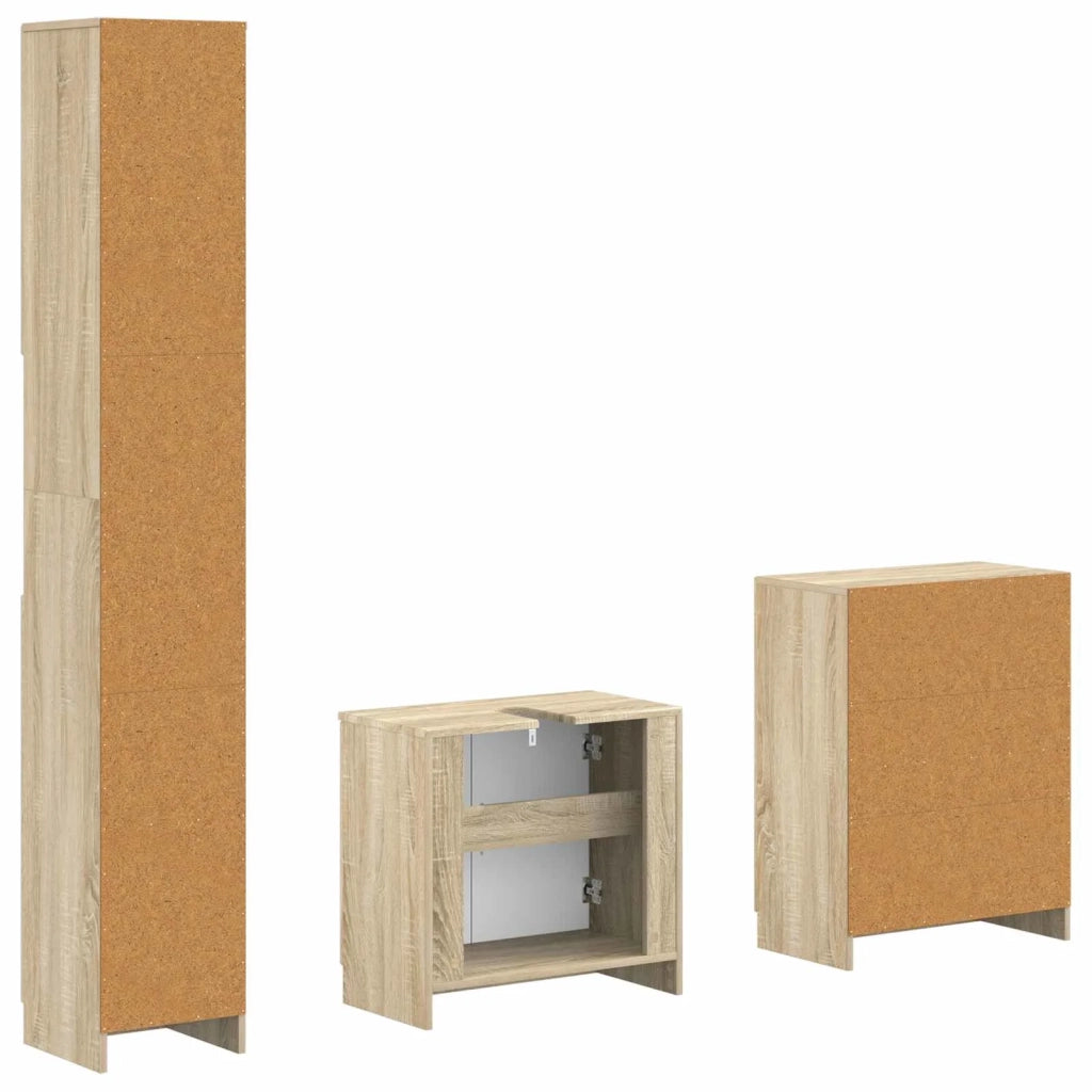 Set di armadietti da bagno in 3 pezzi UTRECHT Rovere Sonoma 3417488