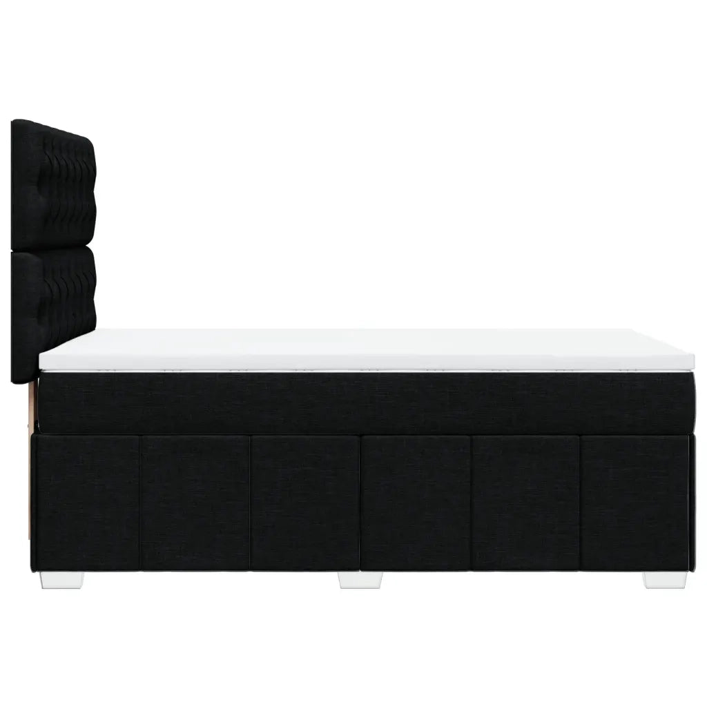 Giroletto a Molle con Materasso Nero 100x200 cm in Tessuto