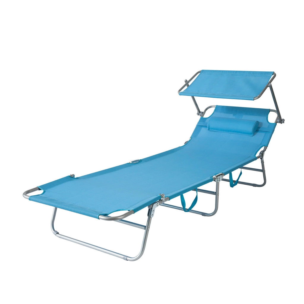 SoBuy Lettino prendisole pieghevole con tettuccio 63x215x30cm OGS48-B