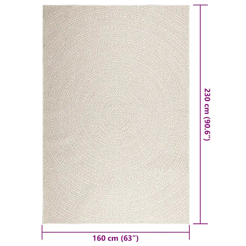 Tappeto del soggiorno | Tappeto ZIZUR Crema 160x230 cm Aspetto Iuta Interni ed Esterni