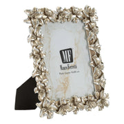 Cornice portafoto Glamour con rilievi floreali argento anticato