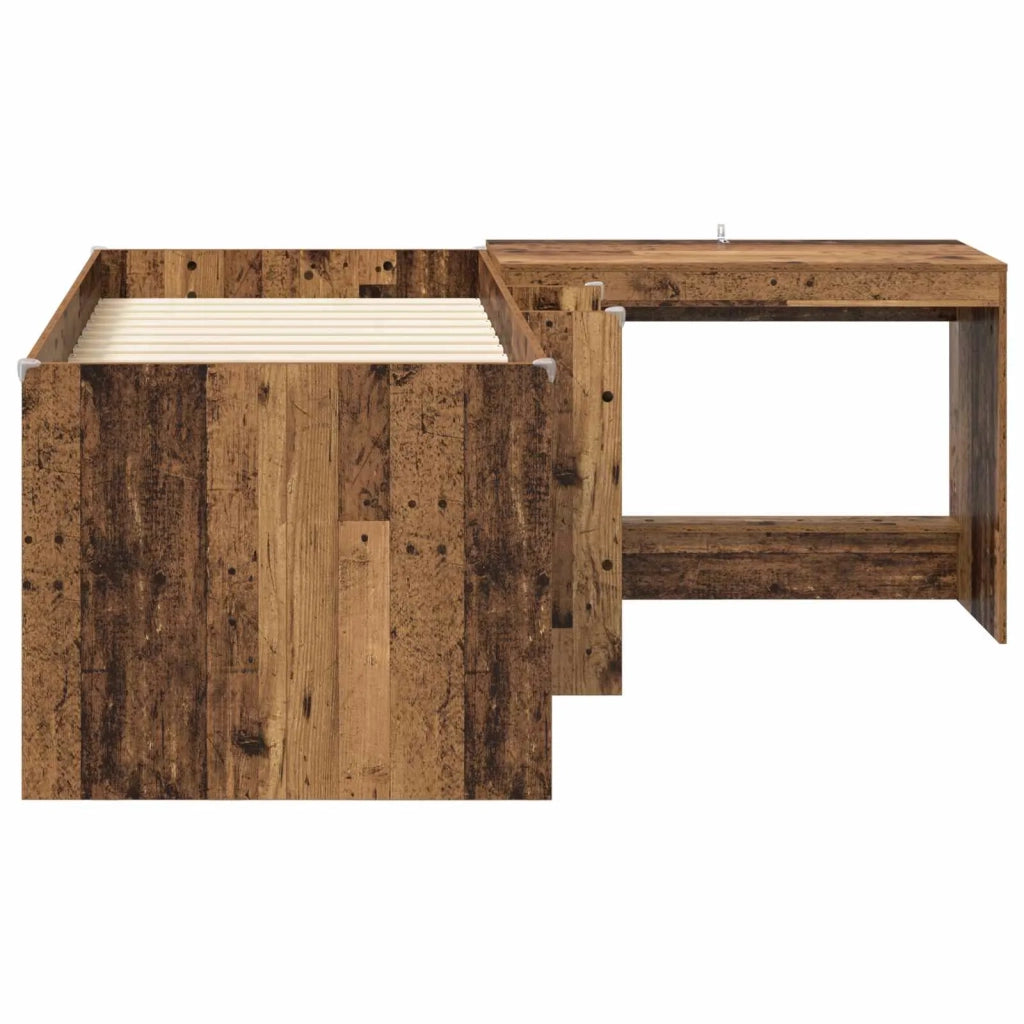Letto alto per bambini con scrivania 2 pz Legno antico 3423468