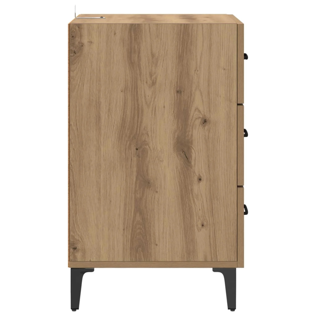 Comodino | Armadio da Notte | Mobiletto da notte Rovere artigianale 40 x 40.5 x 66 cm