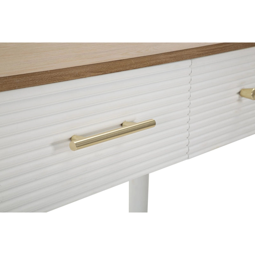 Tavolo Consolle VKH606, Bianco, Legno, 107x37x80 cm