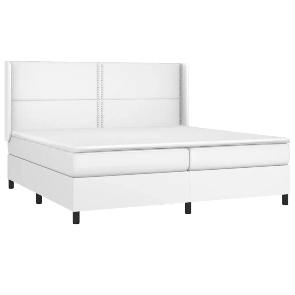 Giroletto a Molle con Materasso Bianco 200x200cm in Similpelle cod mxl 63738