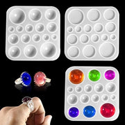 Molde per Anelli in Silicone a Forma Circolare per Resine Epoxy per Creare Gioielli Fai da Te (Molde per Gioielli in Metallo per DIY)