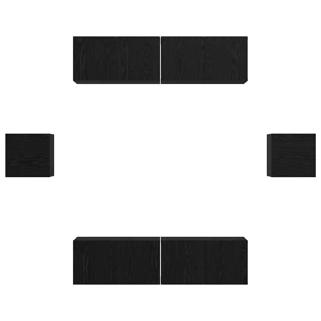 Set mobile TV 6 pcs Rovere Nero Legno multistrato 3393400