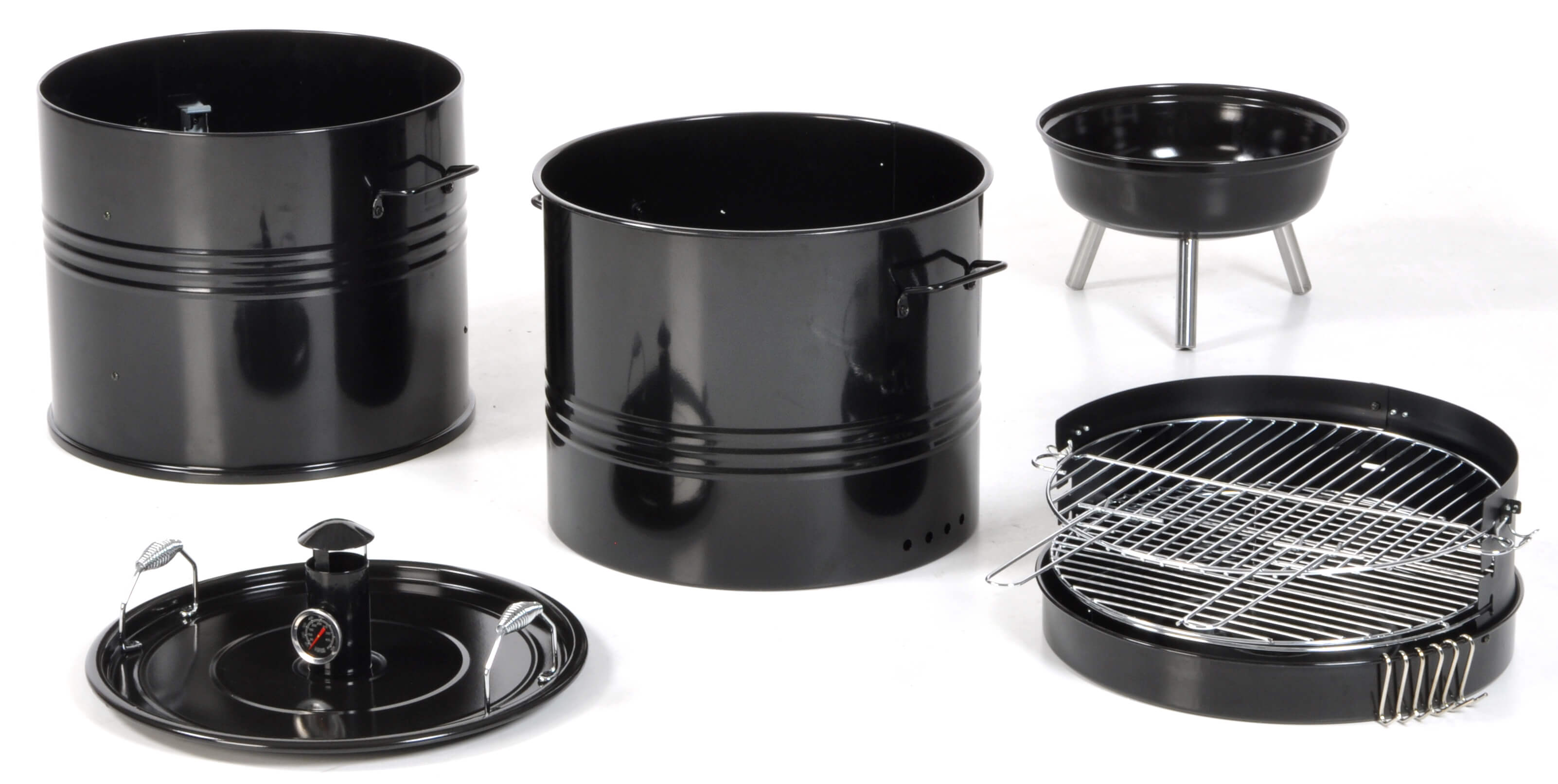 Barbecue Affumicatore a Carbone Carbonella Taddei Barrel Nero