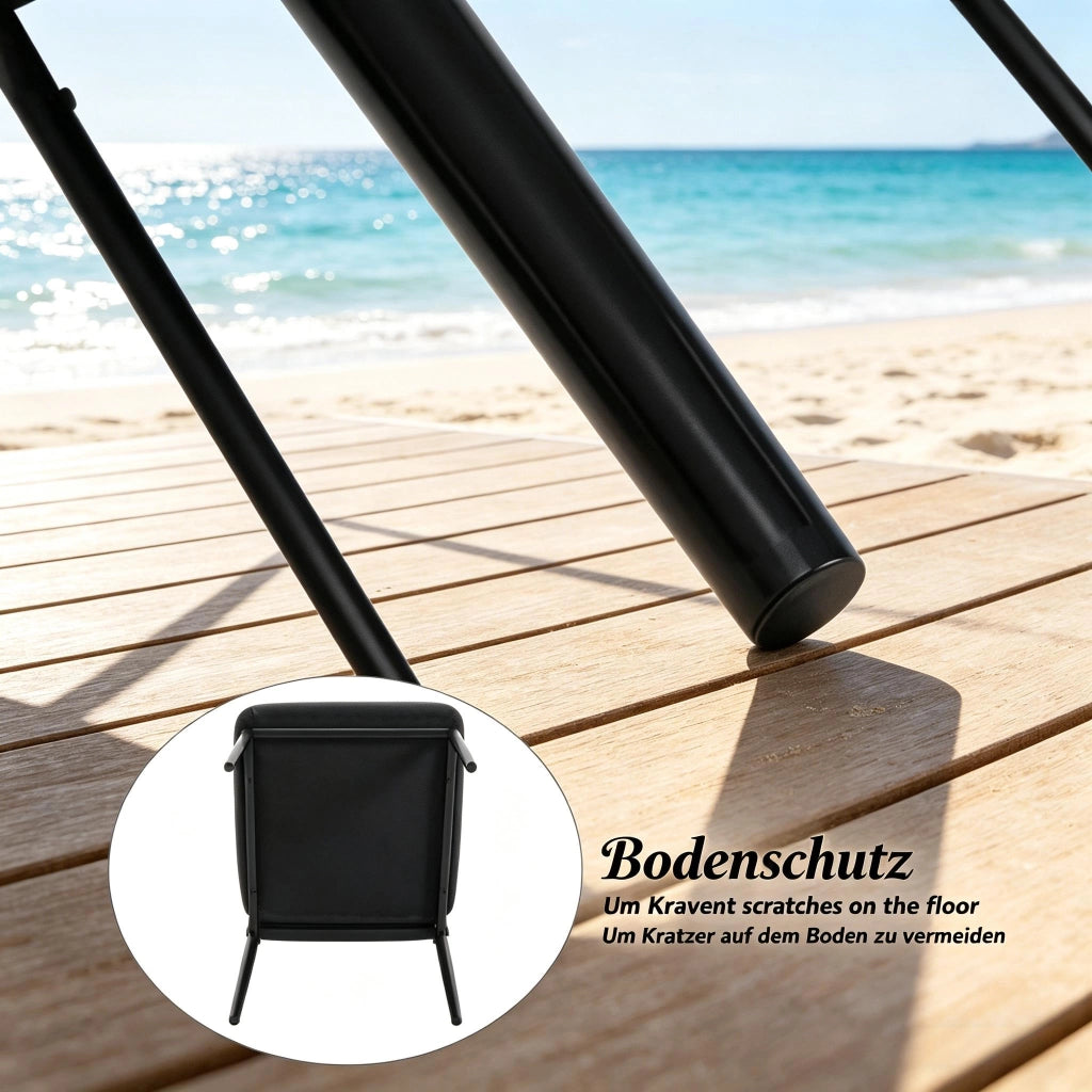 SEDIA da pranzo con schienale alto 40x51x98 cm in similpelle nera Set da 4 pezzi