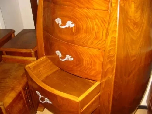 Cassettiera bombata 7 cassetti classica legno noce bassano 73x37x141 (2155) - Mobili 2G