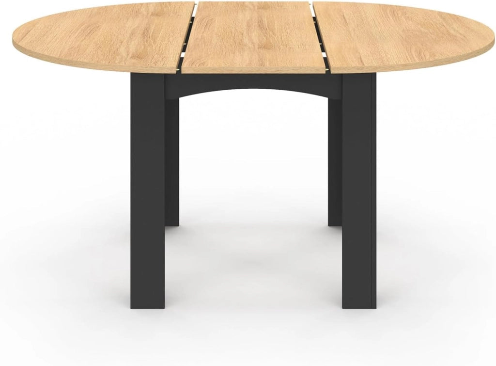 IDMarket - Dona Tavolo da Pranzo Rotondo allungabile 4-8 Persone Piano Effetto faggio Nero 110-150 cm