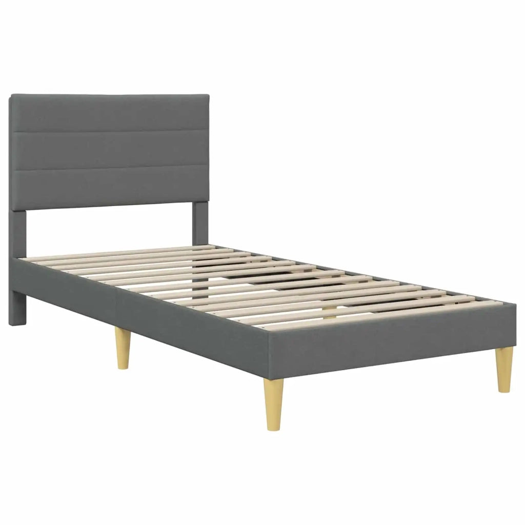 Struttura del letto Grigio Scuro 90 x 200 cm Tessuto