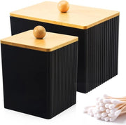 Dispensatore di rulli di carta assorbente con rivestimento in bambù e contenitore in acrilico - Sostituto di rulli di carta assorbente multifunzionale - Nero - Organizzatore per la doccia per rulli di carta assorbente - 2 pezzi