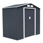 Casetta da giardino in metallo 213 x 127 x 185 cm facile da montare e ventilata stile moderno realizzata in lamiera zincata grigia 20_0009999