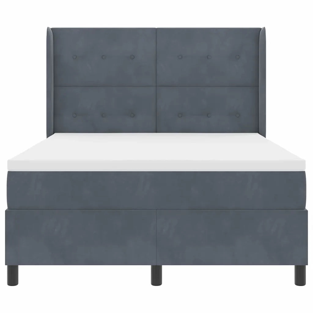 Letto a molle con strisce LED Grigio scuro 160 x 200 cm Velluto 3343875