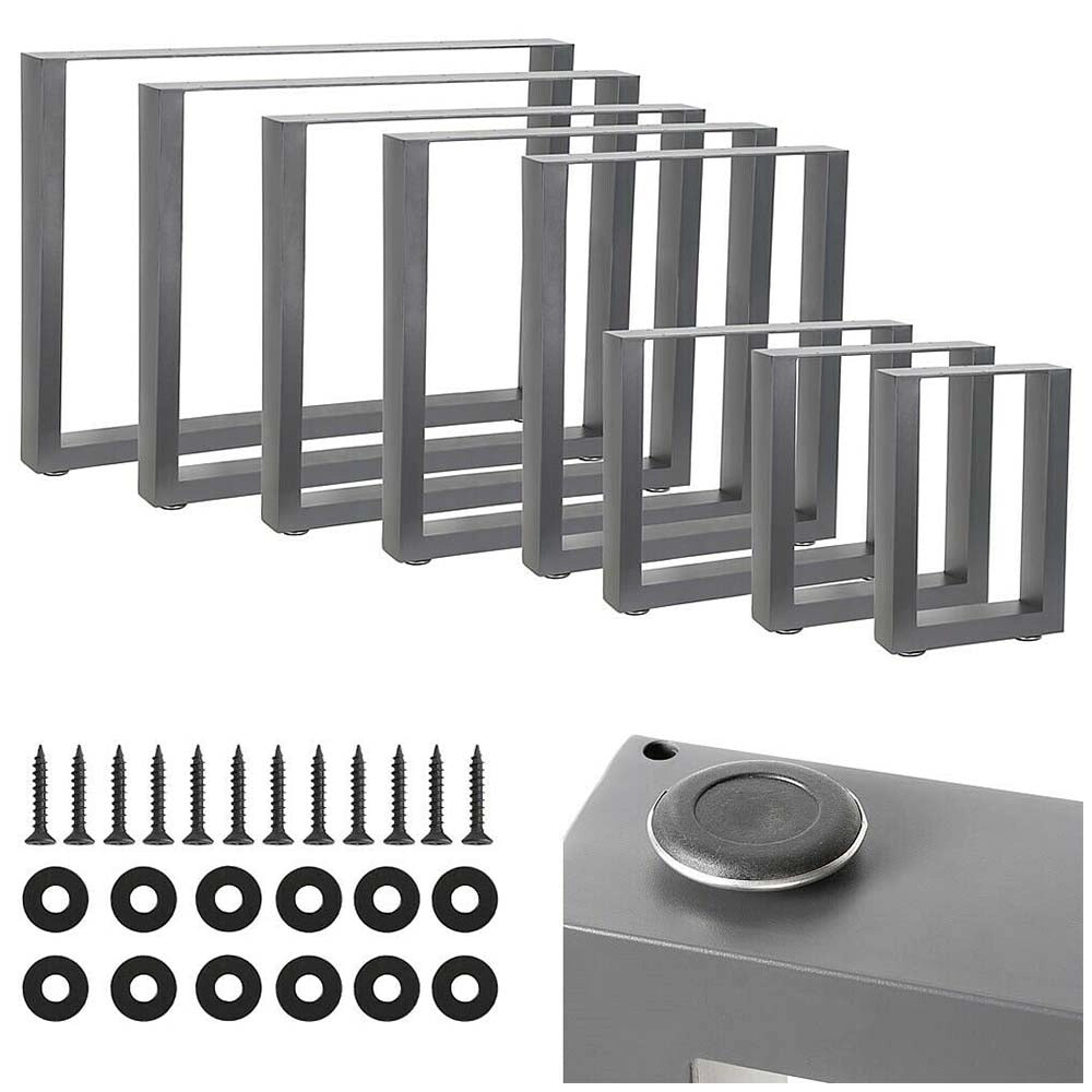 Set 2 Gambe Piedi Tavolo Pranzo Scrivania 100x72 Metallo Design Moderno Grigio